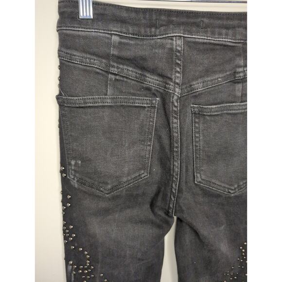 Free people love forever cowgirl studded embellished gray denim flare jeans 25 - Picture 12 of 13